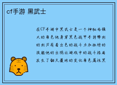 cf手游 黑武士